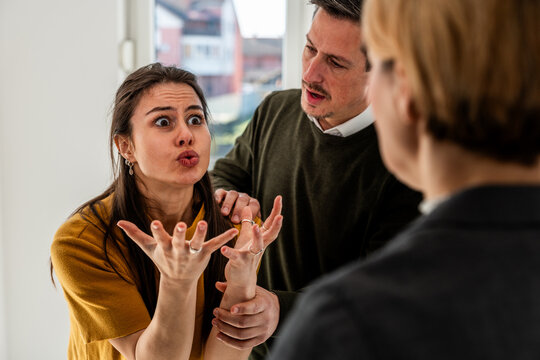 Emotional Couple Argument While Buying House