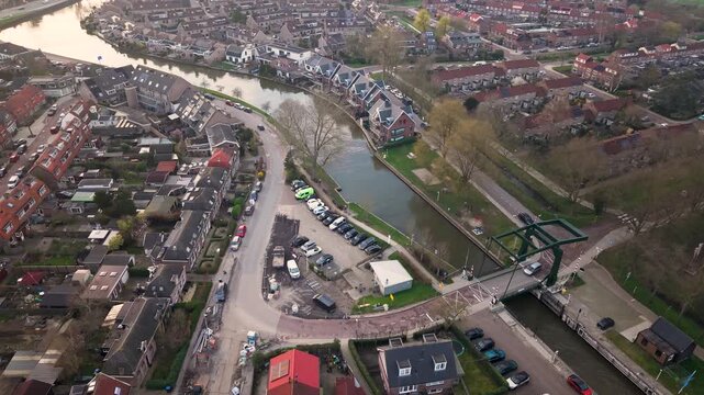 Aerial View of Driemond village in North Holland, Netherlands