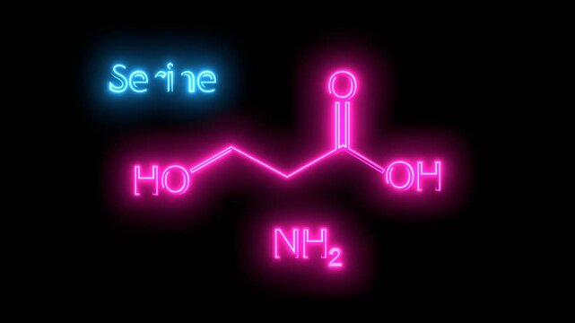 Serine Amino Acid Structural Chemical Formula.
