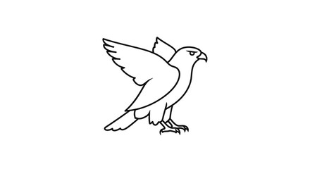 Obraz premium Black and White Illustration of Eagle.