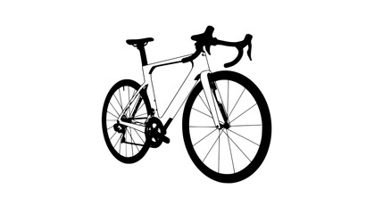 Fototapeta premium Minimal road bike line art vector with simple frame design for logo placement isolated on white background