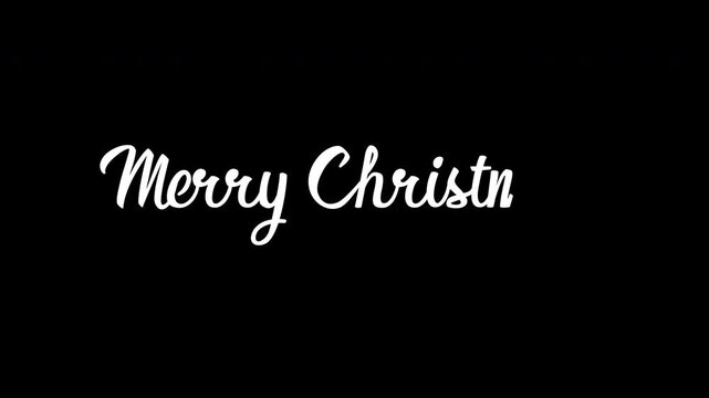 Merry Christmas white Handwritten Cursive Animation with Elegant Calligraphy Text