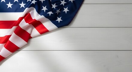 Fototapeta premium Memorial day tribute with american flag on white background