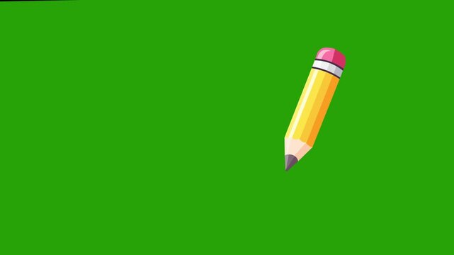 Isolated Pencil Writing Animation On Green Screen. Typing style on an empty Background. Concept of Tittle Presentations and Educational Content. 