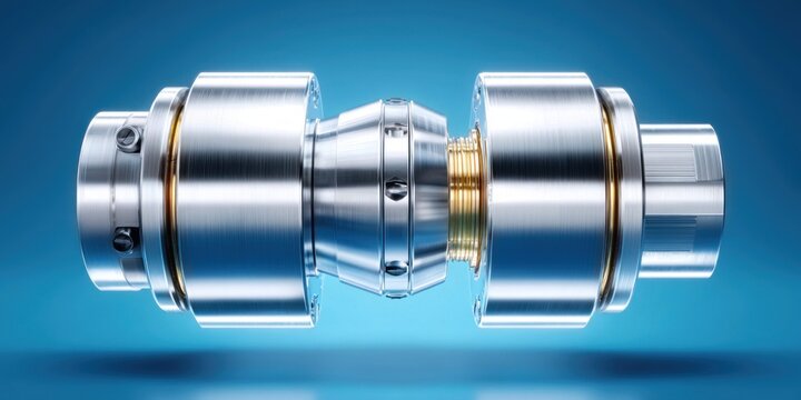 Precision engineered metallic coupling mechanism with threaded connection and bolts