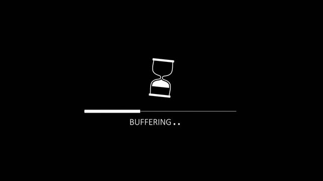 Design element video featuring buffering status. Vintage sandglass with progress bar for creative projects.