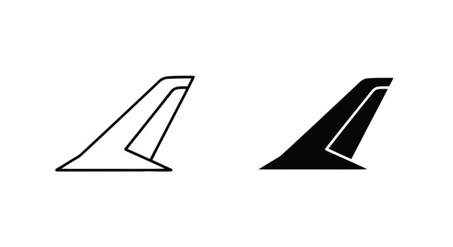 Vector illustration&nbsp;of airplane winglet icon, aircraft wing tip vector illustration on a transparent background