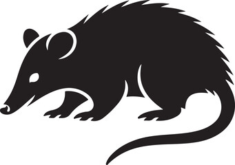 Obraz premium Cute cartoon-style black bear silhouette illustration of a happy wild animal character