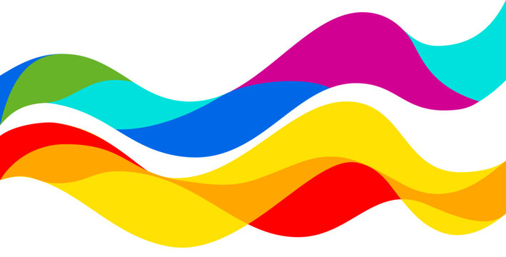 Bright Wavy Lines - Colorful Abstract Background Design Template