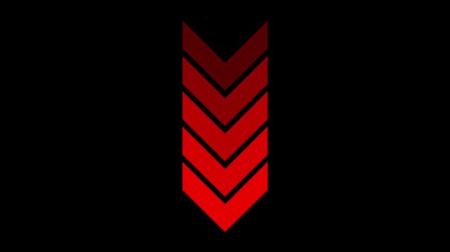 Red Arrow Pointer Moving Downward on Black Background Directional Symbol pointer directional symbol