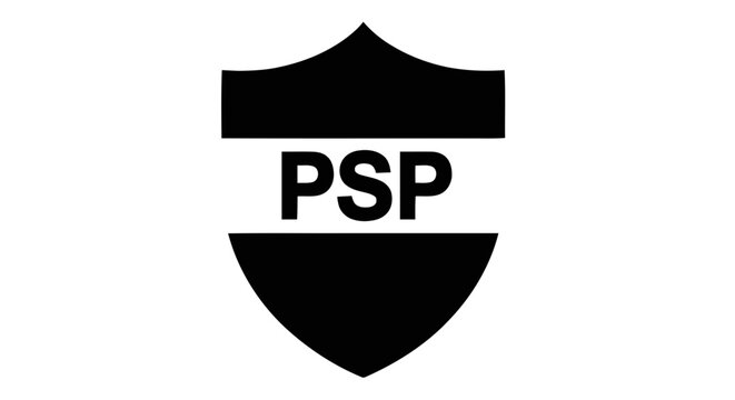 Vector illustration&nbsp;of psp shield logo icon on a transparent background