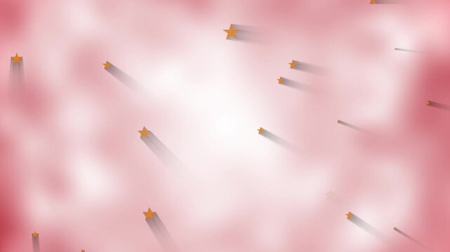 Glowing Golden Stars Falling on Pink Background with Motion Blur glowing stars falling stars