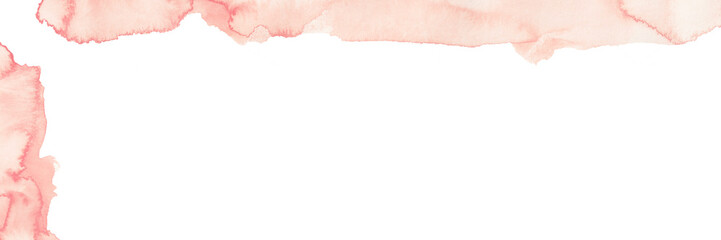Obraz premium Soft Blush Pink Watercolor Frame – L-Shaped Border Background with Copy Space