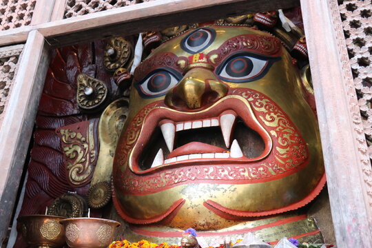 南アジアのネパール世界文化遺産カトマンドゥ盆地、ダルバール広場