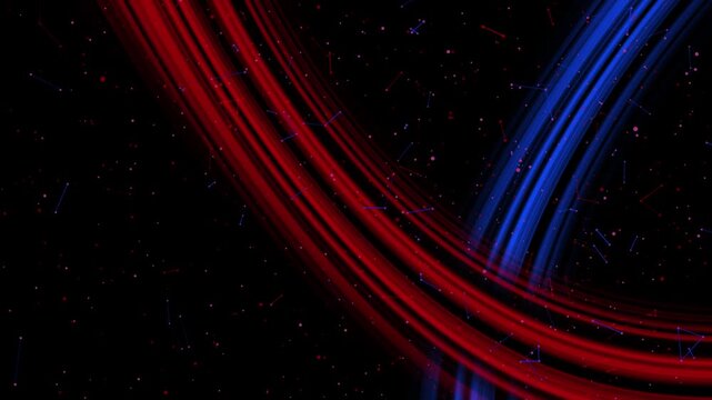 Neon background of purple and blue gradient glowing digital waves. Futuristic technology concept, abstract red background