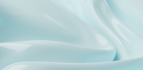 Obraz premium Abstract soft light blue liquid wave background minimal luxury aesthetic for product display 3D render