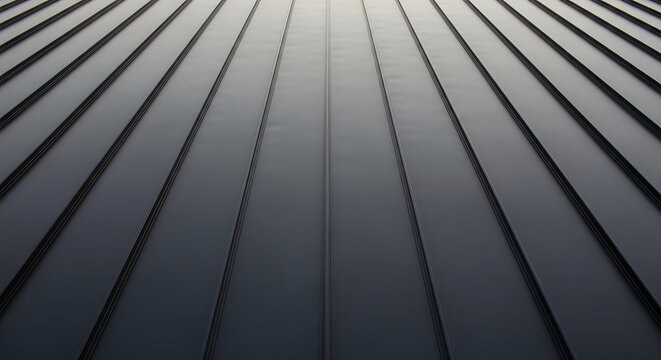 Dark Metal Roof with Clean Lines and Modern Design.	
