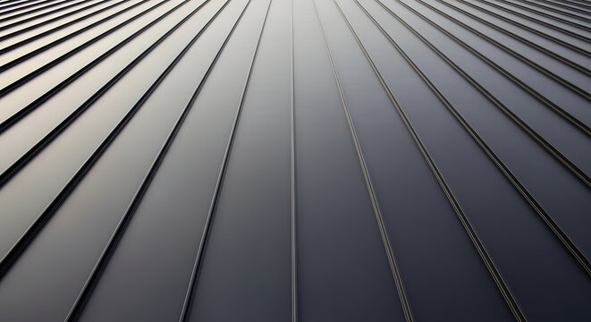 Dark Metal Roof with Clean Lines and Modern Design.	
