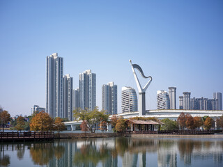 Scenic View of Yunzhen Bridge at Xiamen Yuanbo Garden, Fujian © Dong