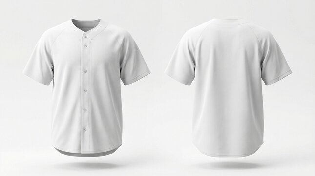 Blank White Baseball Jersey Mockup Front and Back View
