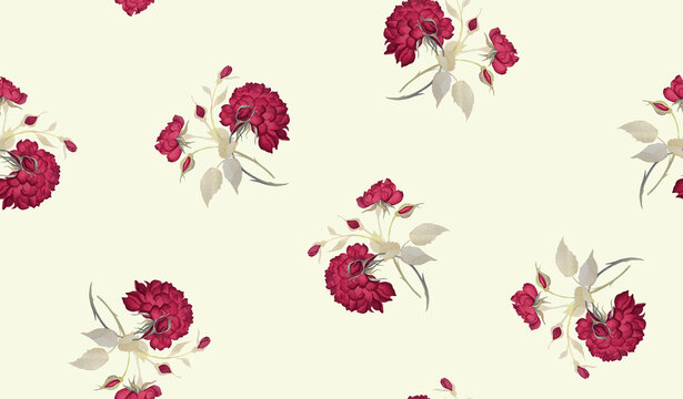 floral allover flower pattern seamless with texture background effect 