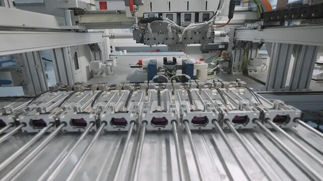 Industrial cable assembly robotic line for advanced automated manufacturing processes