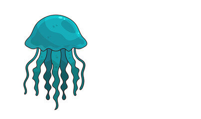 green jellyfish on white © zorica