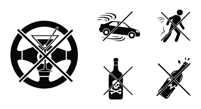 Don t drink and drive a collection of warning icons and symbols