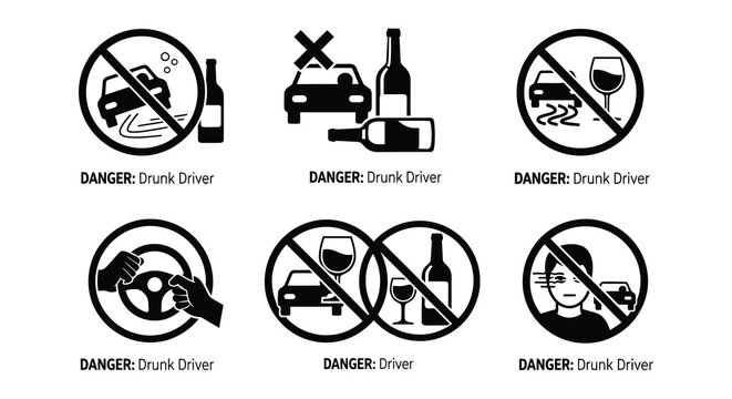 Don t drink and drive a collection of warning icons and symbols