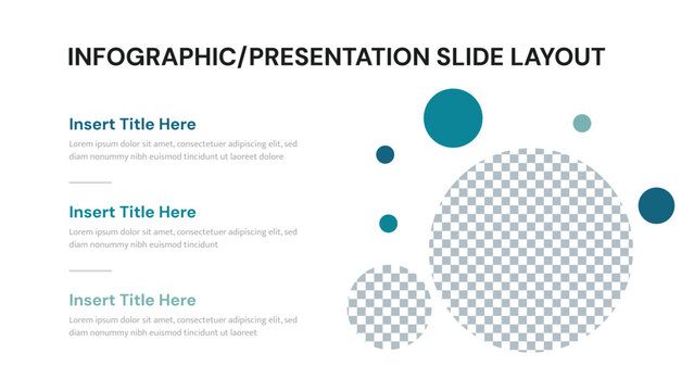 Infographic presentation slide layout with abstract circular elements