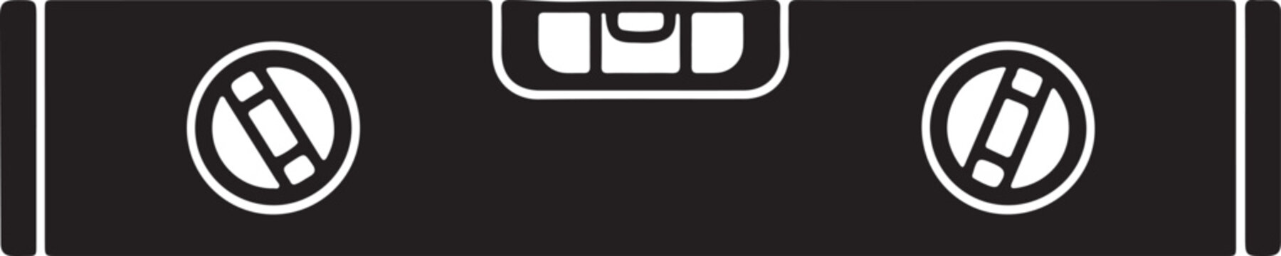 Spirit level icon in silhouette on white background.