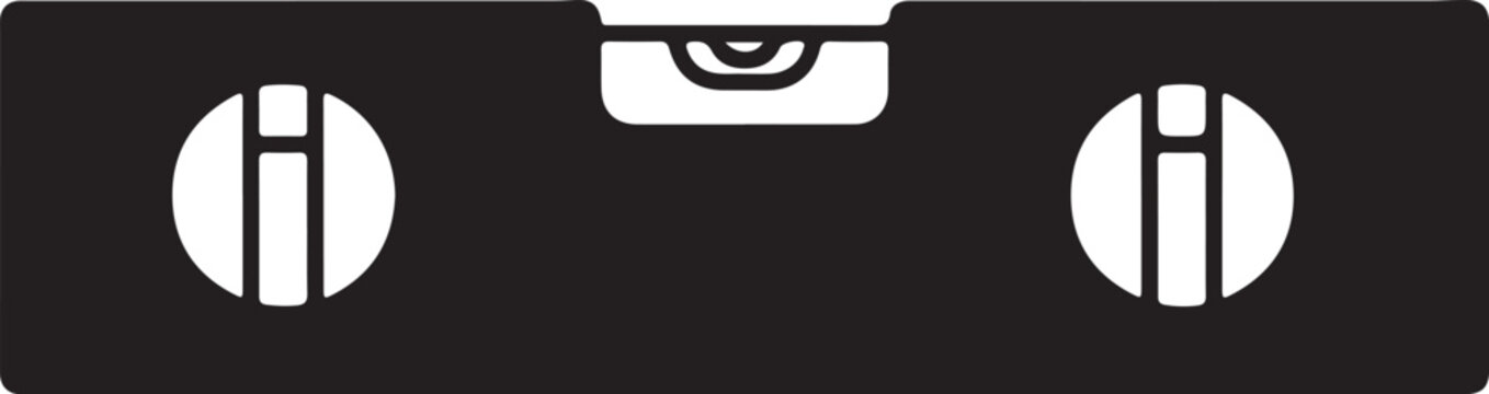 Spirit level icon in silhouette on white background.