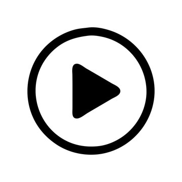 Minimal play button icon with triangle symbol. Clean flat SVG design ideal for media players, video platforms, and streaming interfaces.