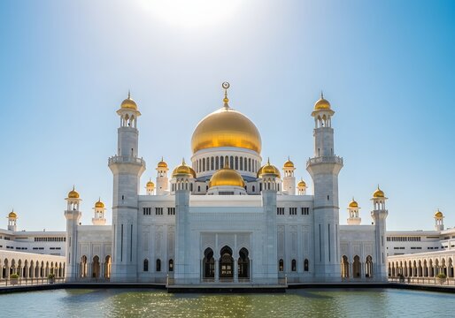 Sultan omar ali saifuddien mosque in brunei at daytime