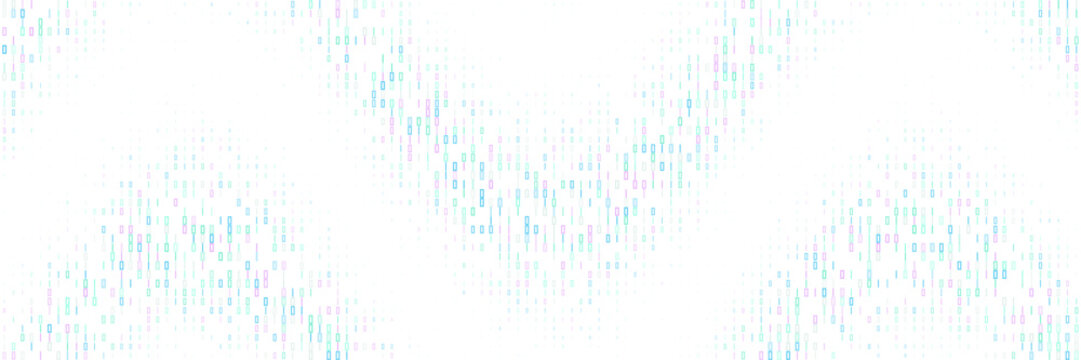 Quantum computing data stream visualization with abstract binary code pattern