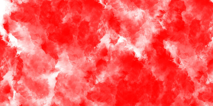 Abstract Bright Red Watercolor Texture on White Background