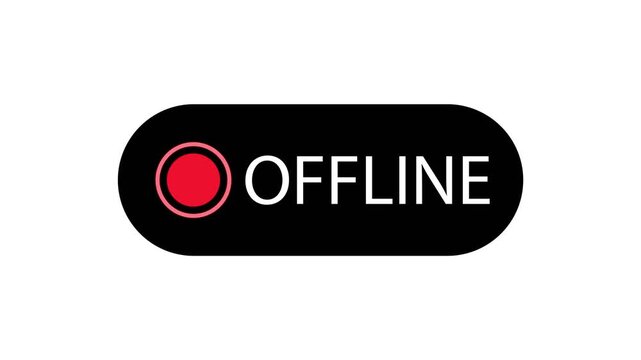 Notification sign or indication if offline.