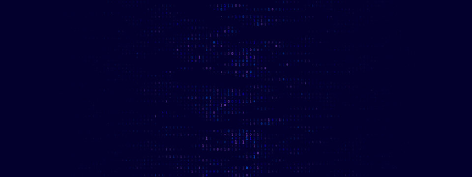 Abstract Binary Code Matrix Background for Cybersecurity and Data Encryption