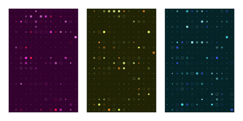 Fototapeta premium Abstract Genomic Sequencing Data Visualization Panels with Colorful Digital Dot Patterns