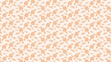 Elegant orange rose floral seamless pattern background design for textile and fabric. © Harsh