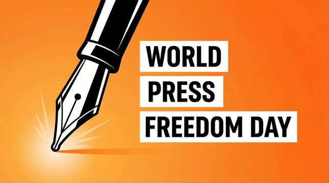 Press freedom world press freedom day concept with pen nib symbolizing journalism rights media independence truth voice communication awareness and global editorial expression theme