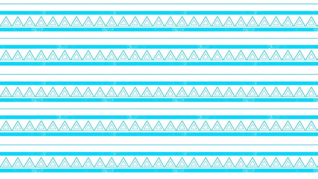 Seamless geometric pattern featuring repeating cyan triangles and horizontal lines