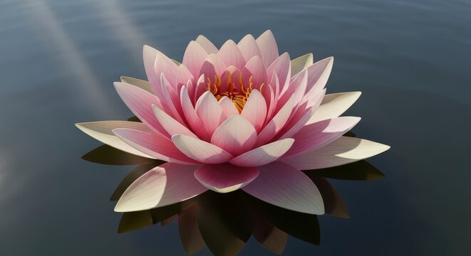 Beautiful Pink Lotus Flower in Water.