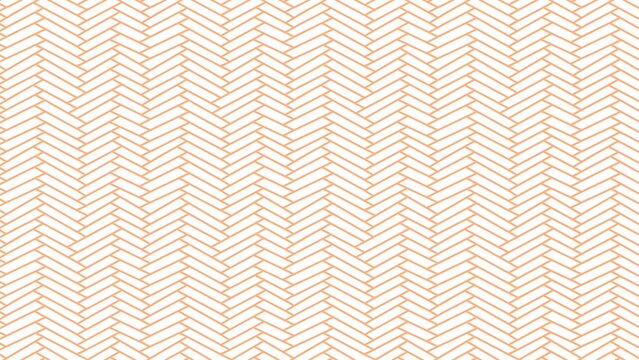 Seamless repeating pattern of delicate peach colored herringbone lines on white background