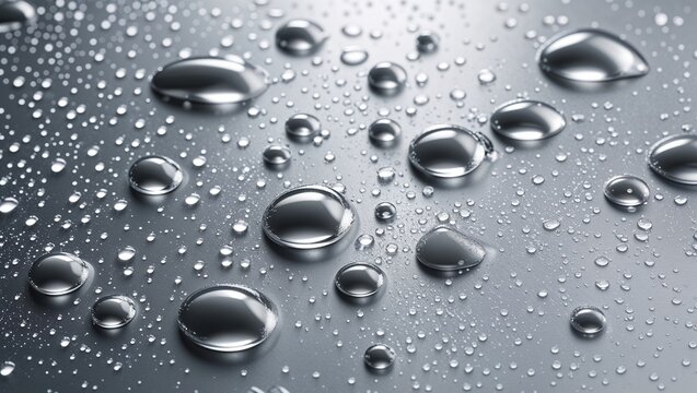 Water droplets beading on hydrophobic treated surface for water repellent coating and surface protection concept