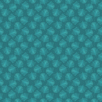 Beachy Boho Palm Leaves Pattern in Turquoise &Teal | Coastal Tropical Blender Design (Medium Scale)