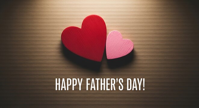 Happy father's day celebration with red and pink hearts