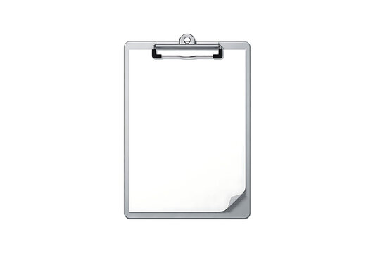 A close-up shot of a clipboard with a blank paper. isolated on transparent background