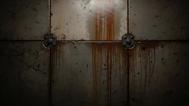 Grungy, aged, and heavily corroded old iron plate with a distinct rust texture, showing signs of intense rust and decay