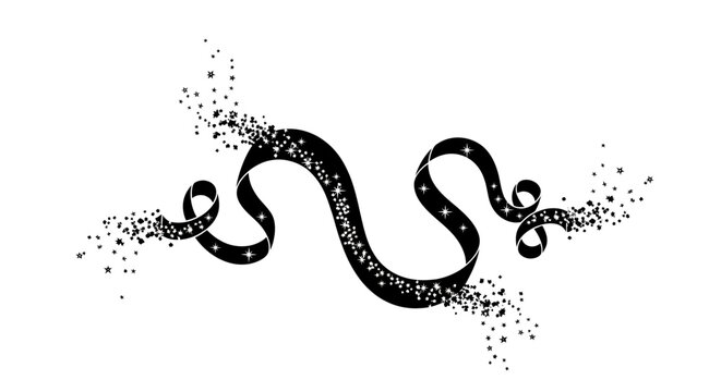 Black snake illustration with dotted texture.